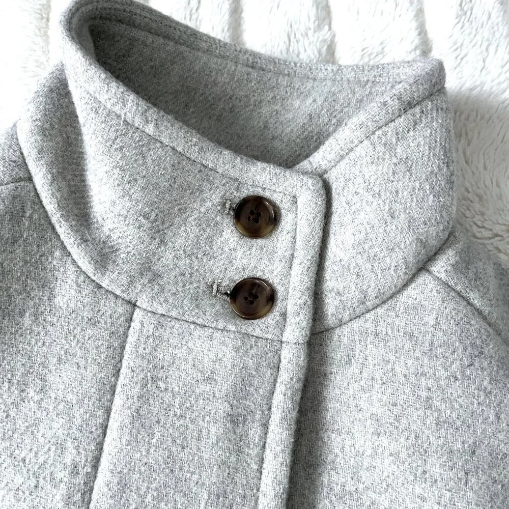 NWT J. Crew Wool-Blend City Coat Peacoat (Gray) 0